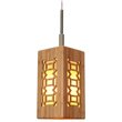 Pemberly Row Contemporary Small Bamboo Shade Pendant in Brass/Natural
