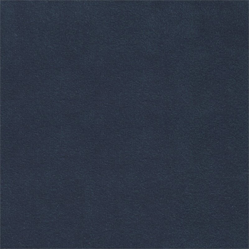 Pemberly Row Round Wood and Velvet Ottoman with Storage in Dark Blue