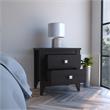 Pemberly Row Contemporary 2-Shelf Engineered Wood Nightstand in Black