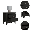 Pemberly Row Contemporary 2-Shelf Engineered Wood Nightstand in Black