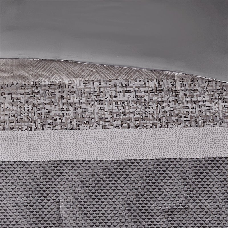 Pemberly Row 7-Piece Polyester Jacquard Comforter Set in Gray/Taupe