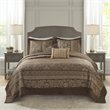 Pemberly Row 5-Piece Polyester Jacquard & Cotton Bedspread Set in Brown