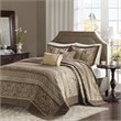Pemberly Row 5-Piece Polyester Jacquard & Cotton Bedspread Set in Brown