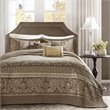 Pemberly Row 5-Piece Polyester Jacquard & Cotton Bedspread Set in Brown