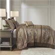 Pemberly Row 5-Piece Polyester Jacquard & Cotton Bedspread Set in Brown