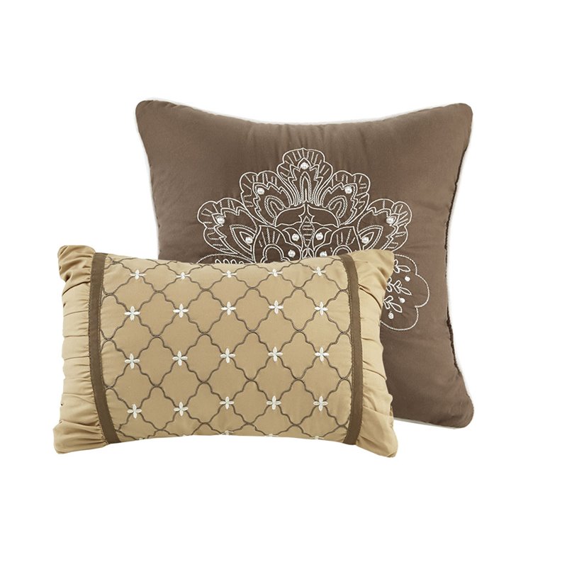 Pemberly Row 5-Piece Polyester Jacquard & Cotton Bedspread Set in Brown
