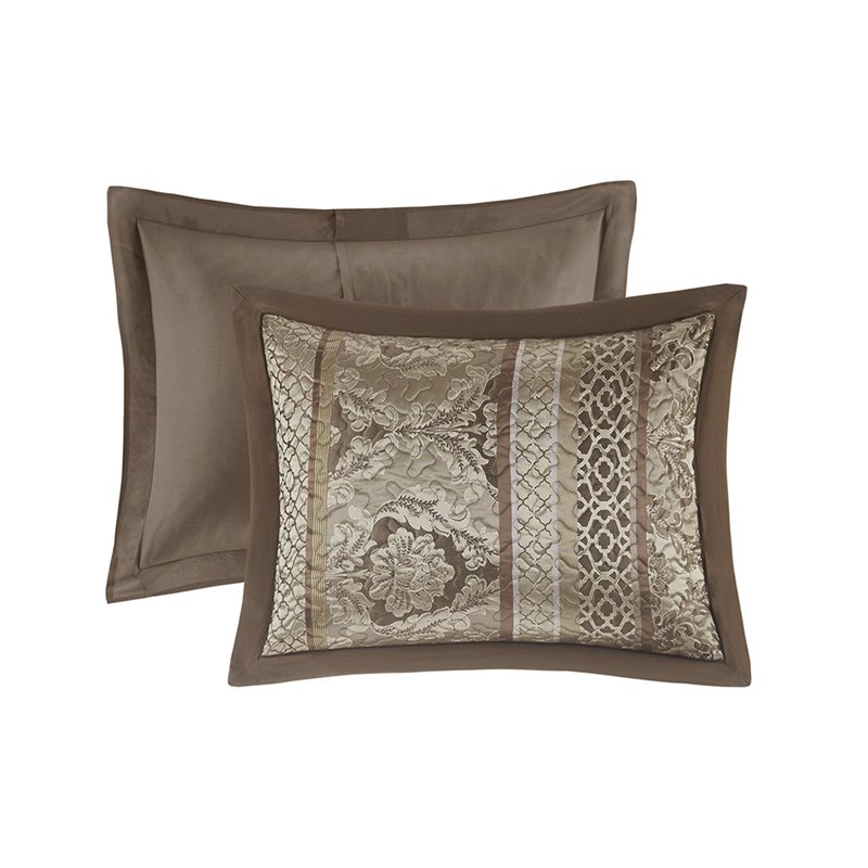 Pemberly Row 5-Piece Polyester Jacquard & Cotton Bedspread Set in Brown