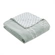 Pemberly Row Modern Cotton Jacquard Full/Queen Duvet Cover Set in Aqua Blue