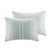 Pemberly Row Modern Cotton Jacquard Full/Queen Duvet Cover Set in Aqua Blue