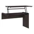 Pemberly Row Engineered Wood 3 Position Sit to Stand Desk Return in Heather Gray