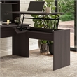 Pemberly Row Engineered Wood 3 Position Sit to Stand Desk Return in Heather Gray