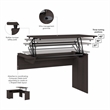 Pemberly Row Engineered Wood 3 Position Sit to Stand Desk Return in Heather Gray