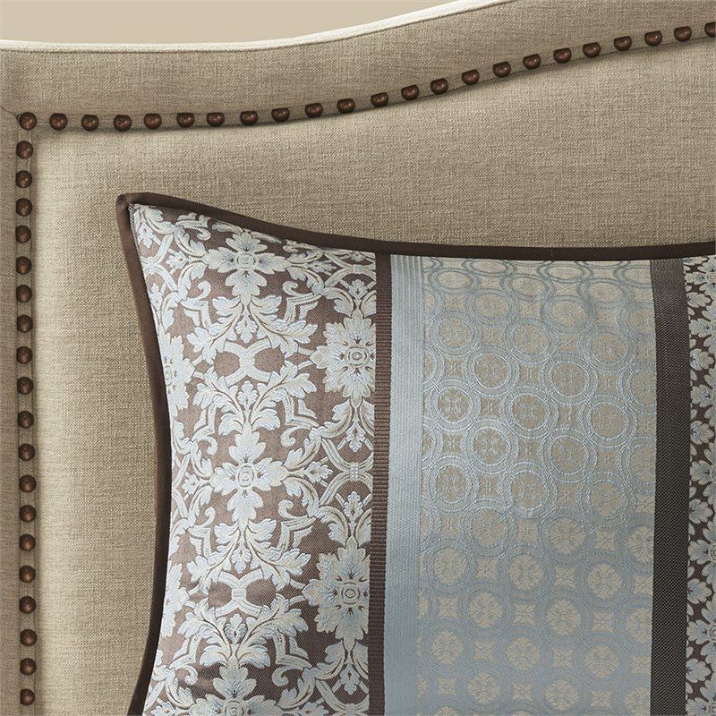 Pemberly Row 7-Piece Polyester Jacquard Comforter Set in Blue