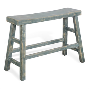 Pemberly Row 24&quot Farmhouse Mahogany Wood Bench in Sea Grass Green