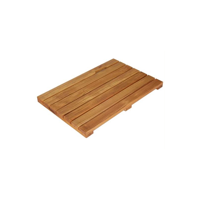 Pemberly Row Teak Shower Mat Non-Slip - Sturdy Waterproof Wooden Floor Mat