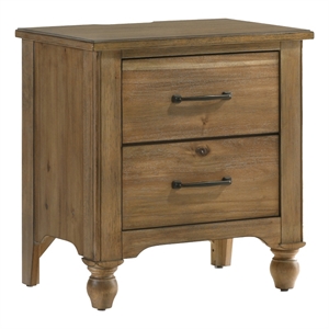 Pemberly Row Wood Night stand with Recharging Outlet in Sand Dune
