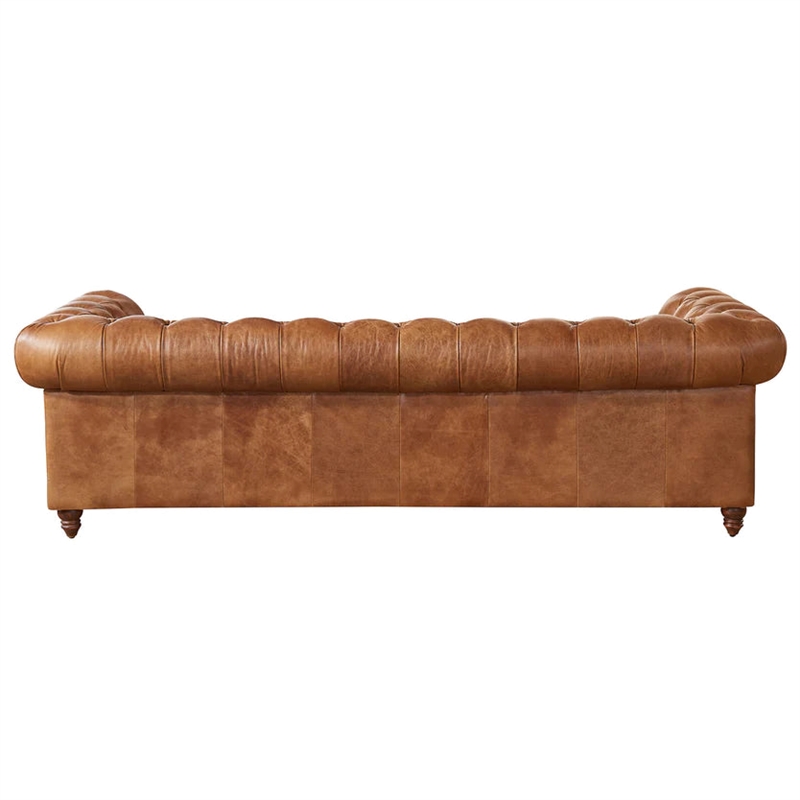 Pemberley Row Top Grain Leather Light Chestnut Sofa Rectangular 95