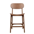 Pemberly Row Contemporary Wood Counter Stool in Brown Ale Finish