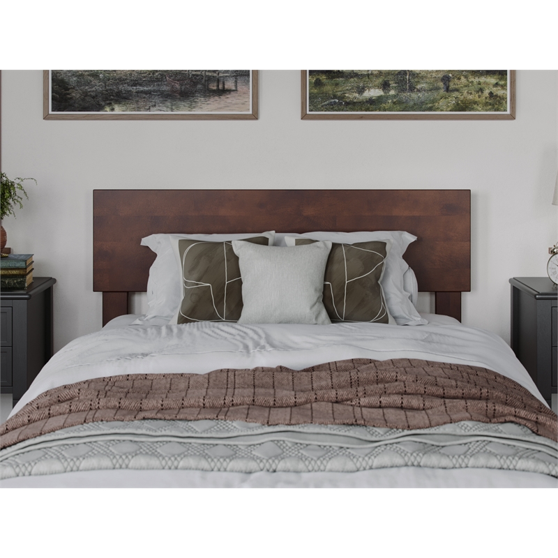 Pemberly Row Twin XL Solid Wood Modern Low Profile Platform Bed in Walnut