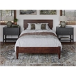 Pemberly Row Twin XL Solid Wood Modern Low Profile Platform Bed in Walnut