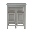Pemberly Row Contemporary 3 Piece Wood Counter Set in White Finish