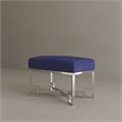 Pemberly Row Contemporary Stool in High Polish Steel and Navy Velvet