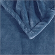 Pemberly Row Contemporary Polyester/Plush Fabric Full Heated Blanket in Sapphire
