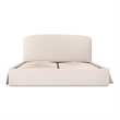 Pemberly Row Contemporary Fabric Queen Storage in Cream White