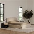 Pemberly Row Contemporary Fabric Queen Storage in Cream White