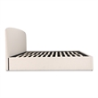 Pemberly Row Contemporary Fabric Queen Storage in Cream White