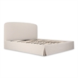 Pemberly Row Contemporary Fabric Queen Storage in Cream White