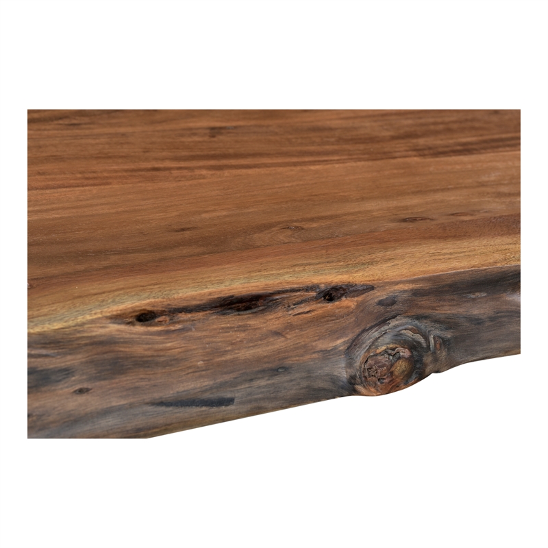 Pemberly Row Contemporary Solid Acacia Wood Console Table in Brown