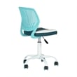 Pemberly Row Teal and White Mesh Back Office Armless Task Chair