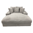 Pemberley Row Fabric Gray Chaise Rectangular USB Ports Oversized Unassembled