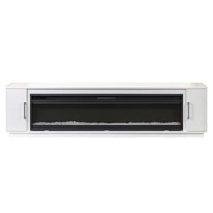 Pemberly Row Modern 84&quot Fireplace Console Entertainment Fully Assembled in White