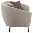 Pemberly Row Fabric Upholstered Channel Back Curved Sofa Beige