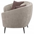 Pemberly Row Fabric Upholstered Channel Back Curved Sofa Beige