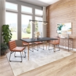 Pemberly Row Contemporary Dining Table in Black & Bronze Finish