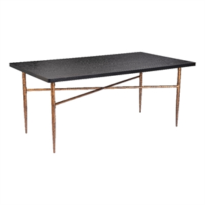Pemberly Row Contemporary Dining Table in Black & Bronze Finish
