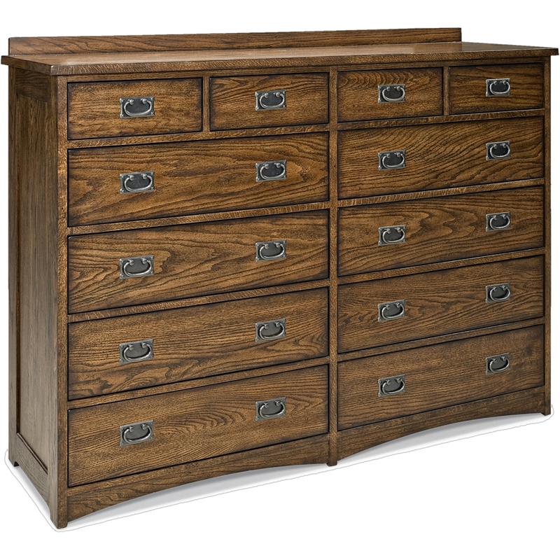Pemberley Row Solid Oak Brown Dresser Rectangular Cedar-Lined 64