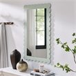 Pemberly Row Contemporary Wall Hanging Mirror in Sage Finish
