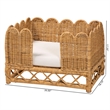 Pemberly Row Contemporary Bohemian Light Honey Rattan Pet Bed