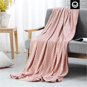 Pemberly Row Posh 48&quotx72&quot Mink Velvet Weighted Blanket Throw-Blush Pink (15 lbs)