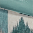 Pemberly Row Mid-Century Cotton Printed Comforter Mini Set in Aqua Blue