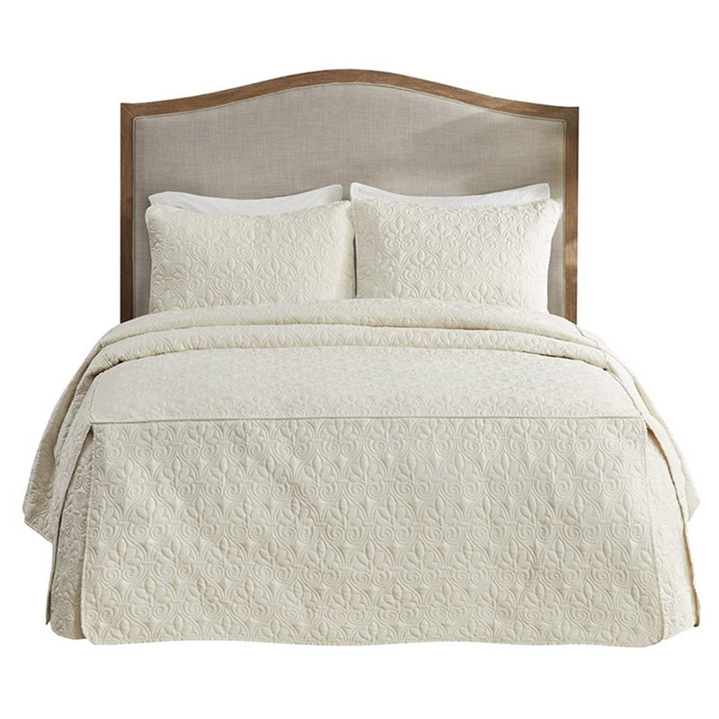 Pemberley Row Polyester Cream Bedspread Rectangular Quilted 60