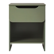 Pemberly Row Contemporary 1-Drawer Wood Nightstand in Green Finish