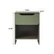Pemberly Row Contemporary 1-Drawer Wood Nightstand in Green Finish