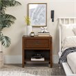 Pemberly Row 1-Drawer Classic Solid Wood Bedroom Nightstand in Walnut
