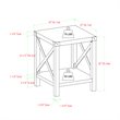 Pemberly Row Metal X-Shaped Frame Rustic Wood End Table in Stone Gray