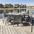 Pemberly Row 7-Piece Extendable Outdoor Patio Dining Set in Gray Wash